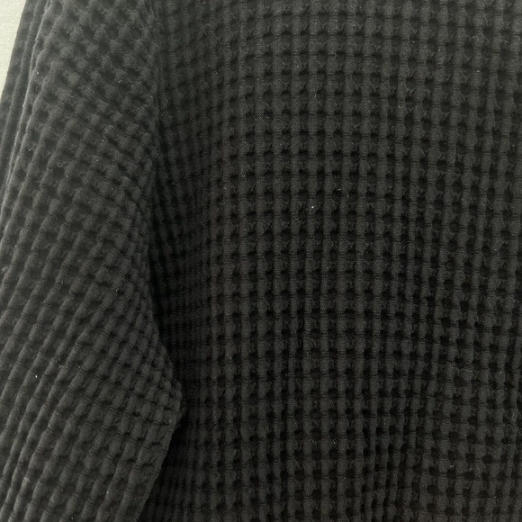 Eileen Fisher Waffle Knit Jacket LARGE Black Stretch LS Lyocell Organic Cotton - Picture 4 of 12
